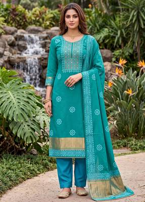 rama banarasi cotton smart ceremonial salwar kameez 1