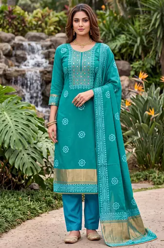 rama banarasi cotton smart ceremonial salwar kameez