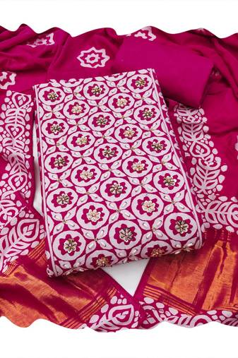 pink banarasi cotton smart ceremonial salwar kameez