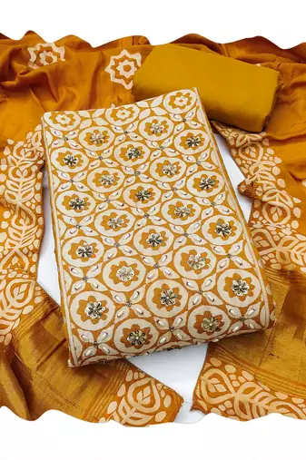 mustard banarasi cotton smart ceremonial salwar kameez
