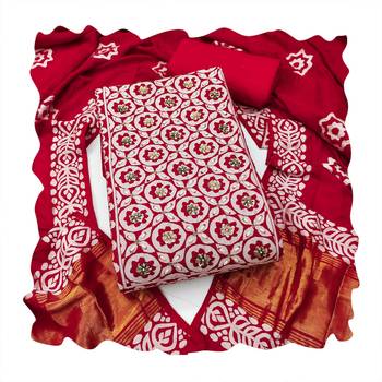 red banarasi cotton smart ceremonial salwar kameez 2