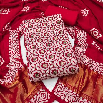 red banarasi cotton smart ceremonial salwar kameez 4