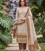 brown banarasi cotton smart ceremonial salwar kameez