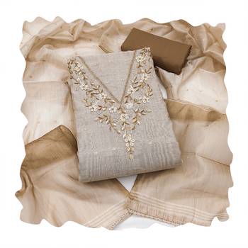 brown banarasi cotton smart ceremonial salwar kameez 2