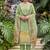 green banarasi cotton smart ceremonial salwar kameez