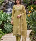 mehendi banarasi cotton smart ceremonial salwar kameez