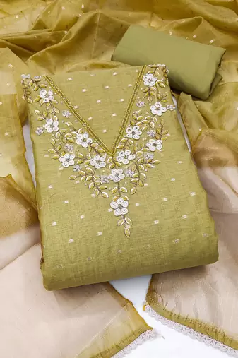 mehendi banarasi cotton smart ceremonial salwar kameez