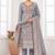 grey banarasi cotton smart ceremonial salwar kameez