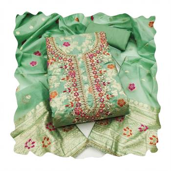 pista banarasi cotton smart ceremonial salwar kameez 2
