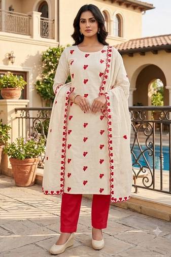 off white cora cambric cotton embroidered salwar kameez