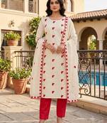 off white cora cambric cotton embroidered salwar kameez