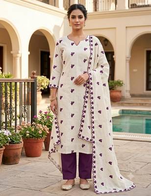 off white cora cambric cotton embroidered salwar kameez 1