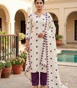 off white cora cambric cotton embroidered salwar kameez