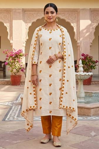 off white cora cambric cotton embroidered salwar kameez