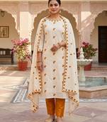 off white cora cambric cotton embroidered salwar kameez
