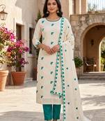 off white cora cambric cotton embroidered salwar kameez