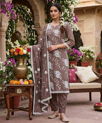 mauve sophisticated embroidered ceremonial suit 1