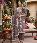 mauve sophisticated embroidered ceremonial suit