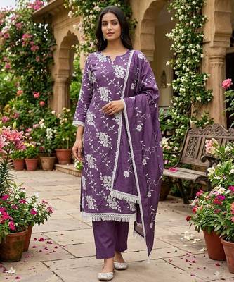 purple sophisticated embroidered ceremonial suit 1