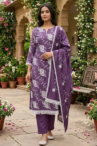 purple sophisticated embroidered ceremonial suit