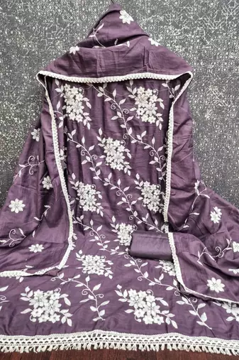 purple sophisticated embroidered ceremonial suit