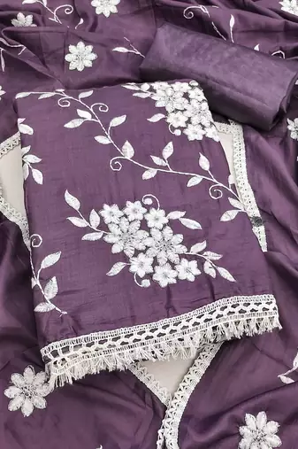 purple sophisticated embroidered ceremonial suit