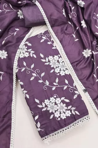 purple sophisticated embroidered ceremonial suit