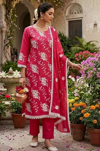 gajri sophisticated embroidered ceremonial suit