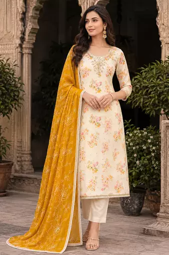 off white modal butti fancy ethnic salwar kameez