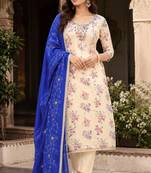 off white modal butti fancy ethnic salwar kameez