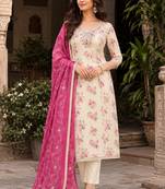 off white modal butti fancy ethnic salwar kameez