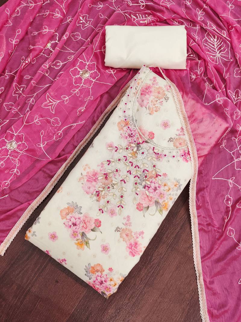 off white modal butti fancy ethnic salwar kameez