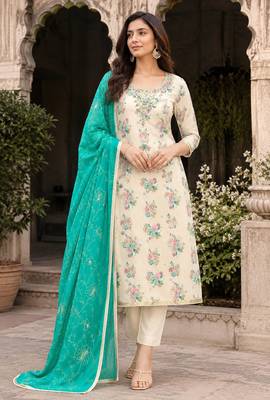 off white modal butti fancy ethnic salwar kameez 1