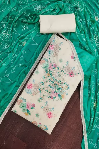 off white modal butti fancy ethnic salwar kameez