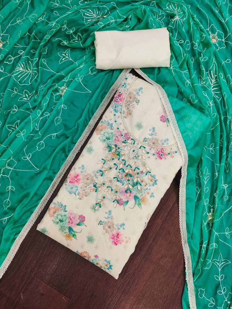 off white modal butti fancy ethnic salwar kameez