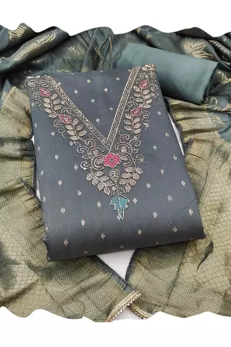 grey modal butti fancy ethnic salwar kameez