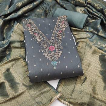 grey modal butti fancy ethnic salwar kameez 4