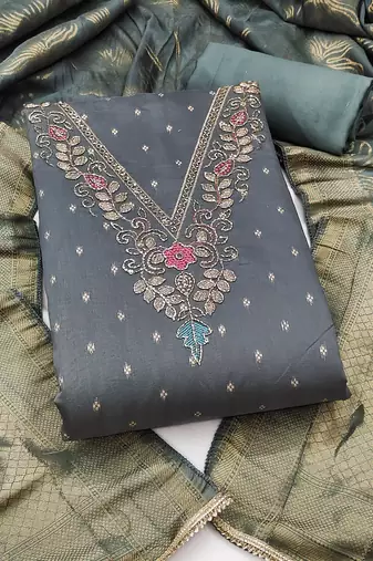 grey modal butti fancy ethnic salwar kameez