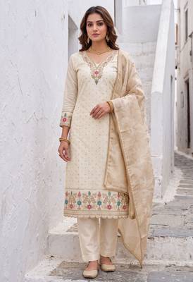off white modal butti fancy ethnic salwar kameez 1