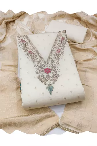 off white modal butti fancy ethnic salwar kameez