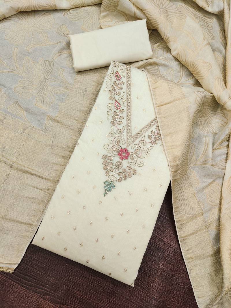 off white modal butti fancy ethnic salwar kameez