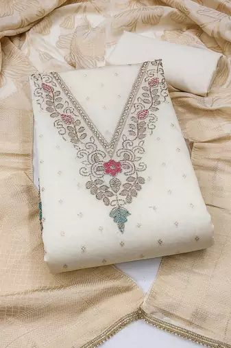 off white modal butti fancy ethnic salwar kameez