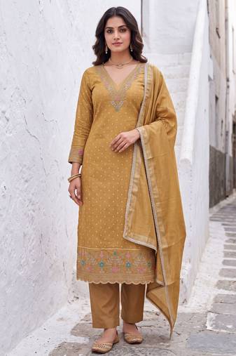 chiku modal butti fancy ethnic salwar kameez
