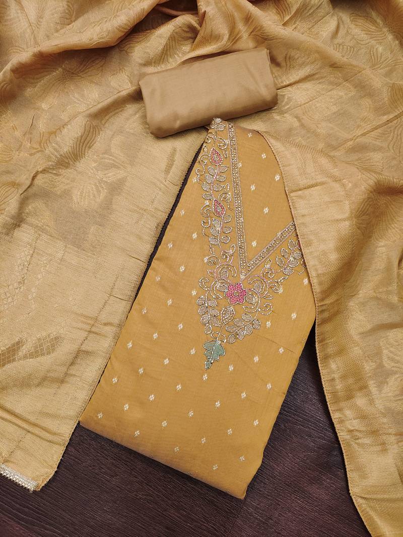 chiku modal butti fancy ethnic salwar kameez