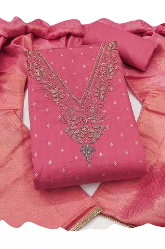 pink modal butti fancy ethnic salwar kameez