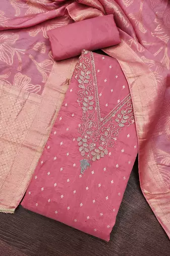 pink modal butti fancy ethnic salwar kameez