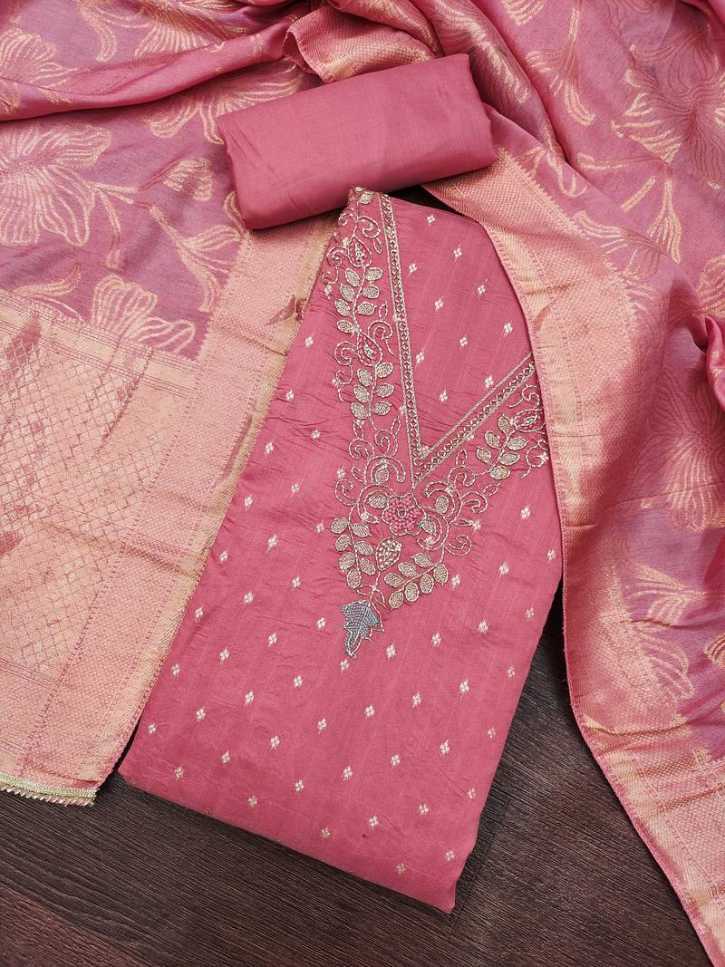 pink modal butti fancy ethnic salwar kameez