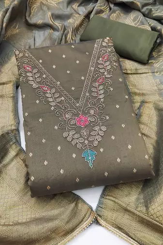 green modal butti fancy ethnic salwar kameez