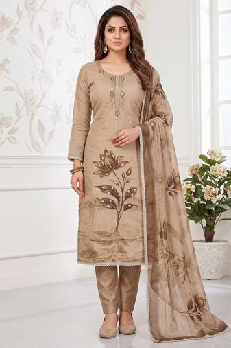 beige modal butti fancy ethnic salwar kameez
