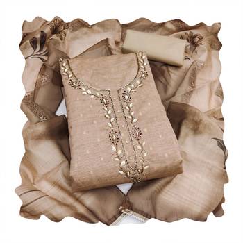 beige modal butti fancy ethnic salwar kameez 2